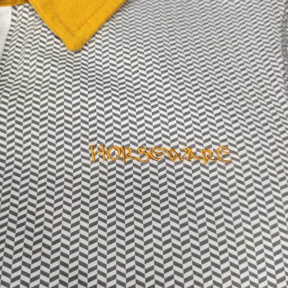 Horseware Ireland Cara Gray Chevron Equestrian Polo Long Sleeve Large Preppy - Picture 5 of 12
